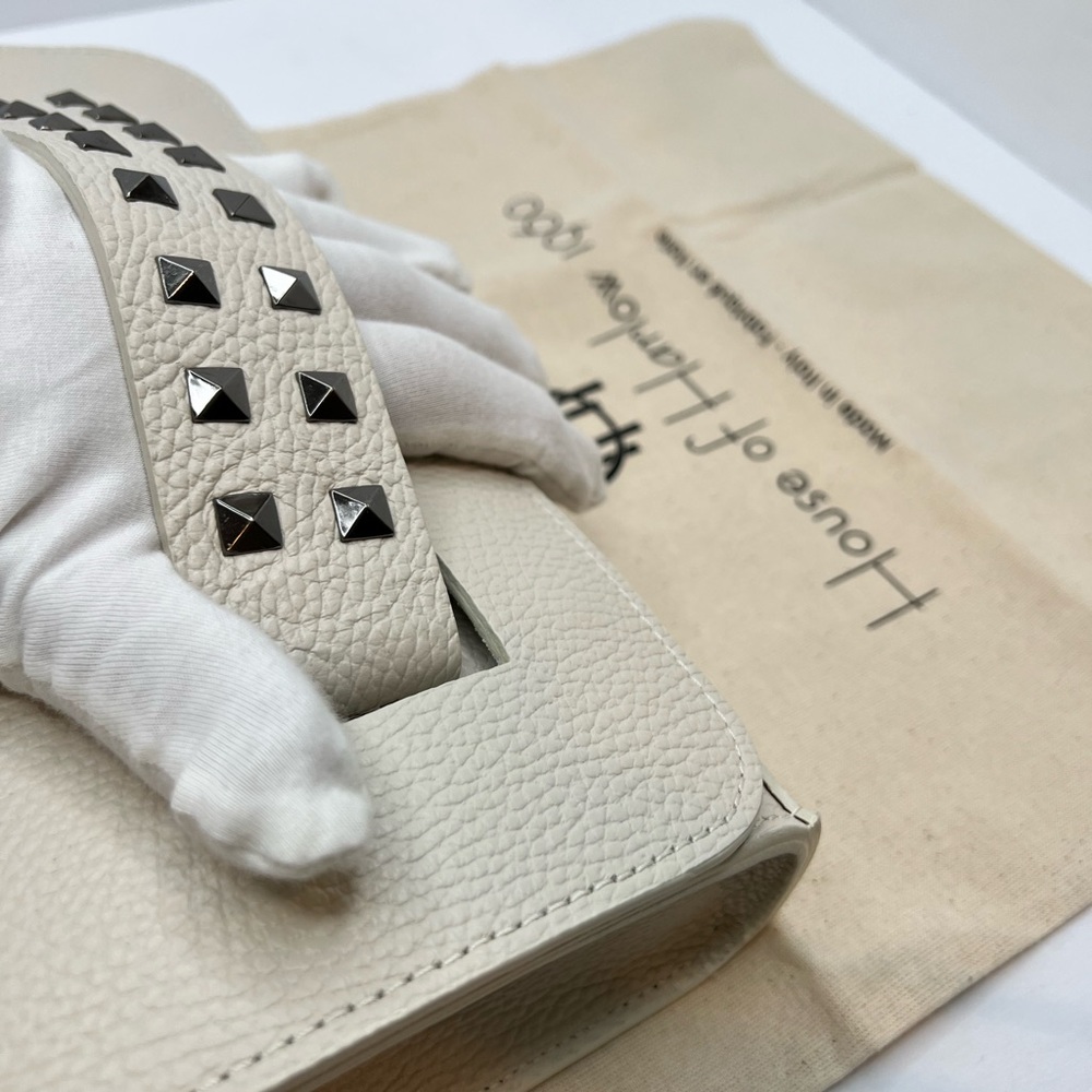 HOUSE OF HARLOW CLUTCH, MADE IN ITALY, BEIGE LEATHER, VERSATILE, UNIQUE DESIGN - Picture 5 of 15